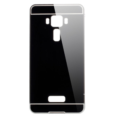 Добави още лукс Бъмпъри за телефони Луксозен алуминиев бъмпър с твърд огледален гръб за Asus Zenfone 3 Deluxe 5.7 ZS570KL Z016D черен